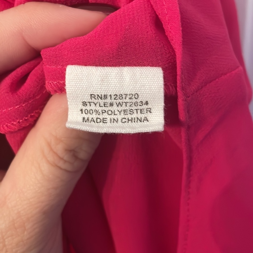 Fuschia Racerback ruffled blouse - Picture 5 of 6
